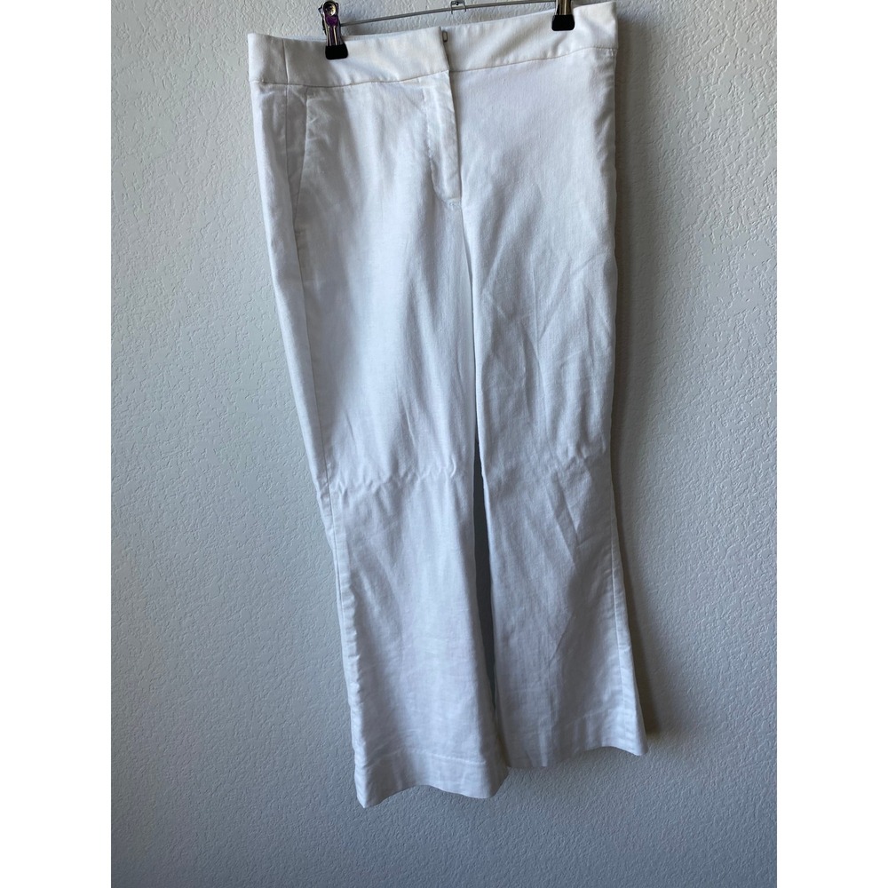 J.Crew Women Kelsey Pant Linen Blend Minimalist Re-Imagined White Size 4
